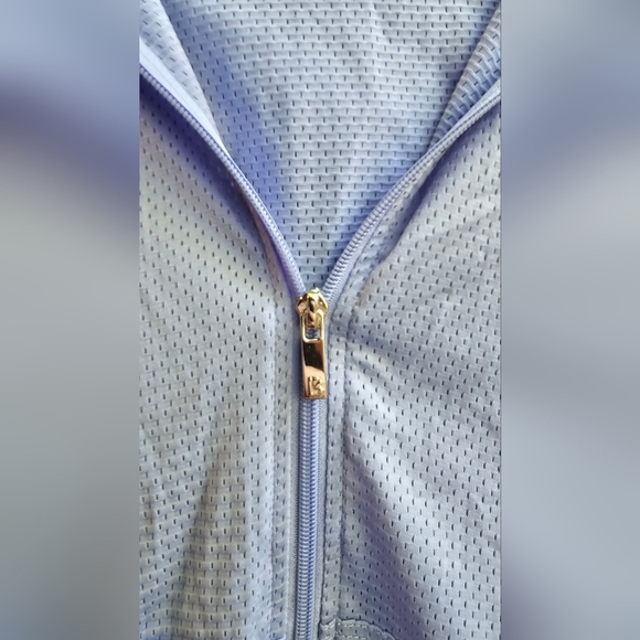 BuffBunny Rain Water Blue Mesh Jacket Medium Gym Wear - Picture 4 of 5